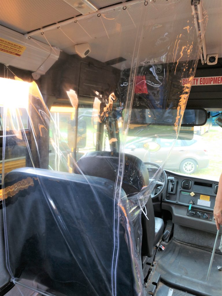 Rear view of Driver Transit Curtain